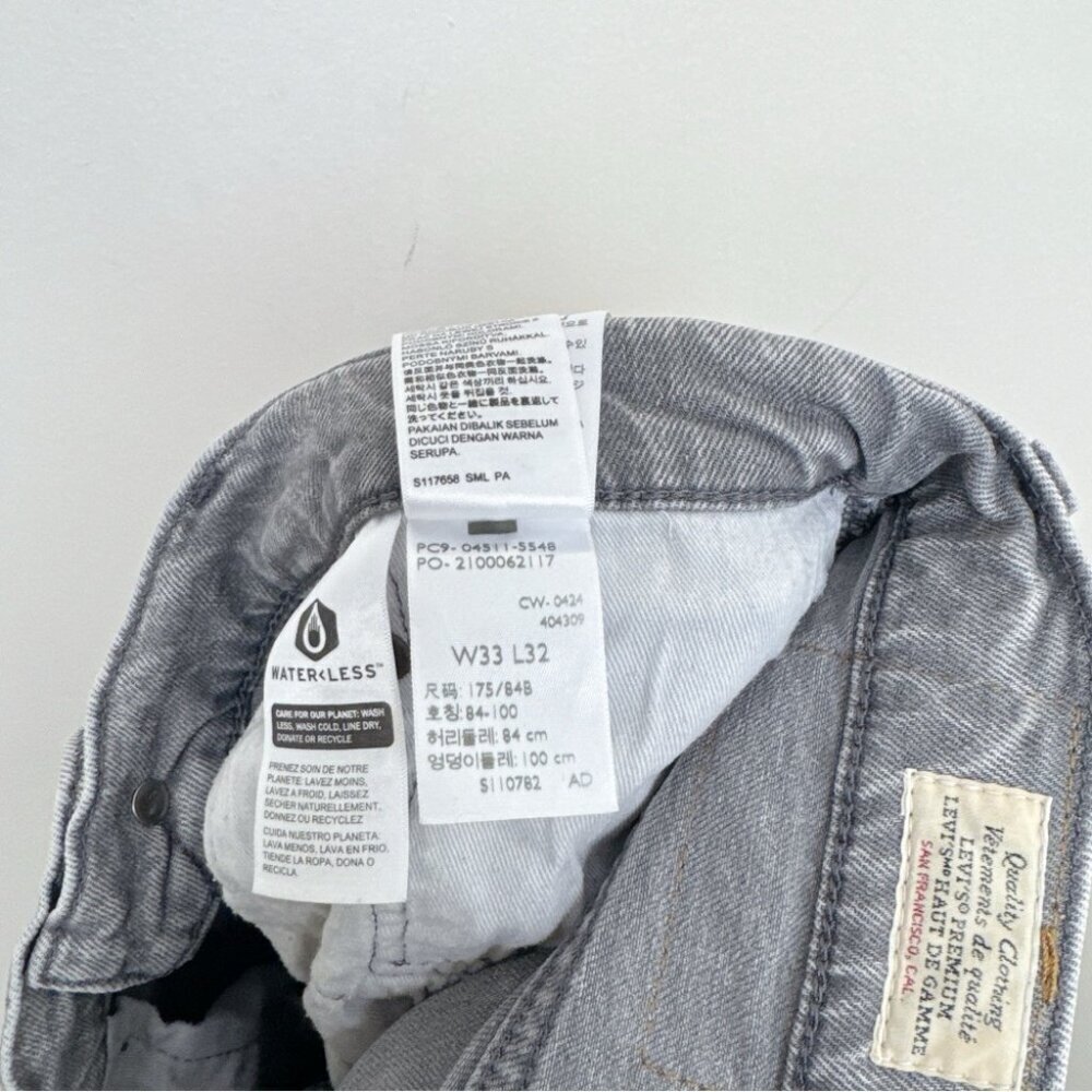 Levi's Mens 33x32 Premium 511 Slim Fit Grey Jeans - Picture 12 of 16